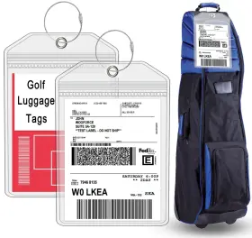 Cruiseau 711666010396 Extra Large Golf Luggage Tag 9 Inch X 6 Shipping Label Holder For Bag- Pl