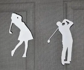 Dc1129 Dcentral Golfers - Man And Woman Flexible Safety Screen Magnets Double-side