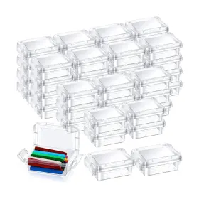 Dcd032 Dcocdeely 24 Pack Mini Plastic Storage Bins With Lid 4.5 Inch 3.1 1.8 Clear Latch