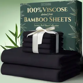 Dec-6pcscharcoalqueen Decolure 100% Viscose Derived From Bamboo Sheets Queen Size 6pcs - Ultra Soft