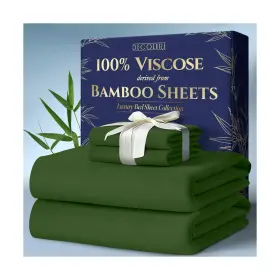 Olive4pcsking Decolure 100% Viscose Derived From Bamboo Sheets King Size 4pcs - Ultra Soft