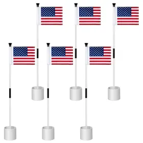 Kv-deekin-770 Deekin 6 Sets Golf Pin Flags Hole Cup Set Putting Green Flag For Yard Mini Pr