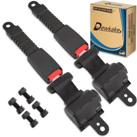 Dewkake 722439976984 Golf Cart Seat Belts Kit 2pcs Universal Retractable Front And Rear