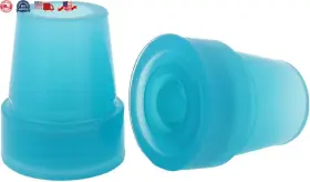 Gglow19-blu Dhv 313106291204 2 Pcs 3/4 Inch 19mm Glow In The Dark Rubber Tips Ferrules For Walking Canes - Blu