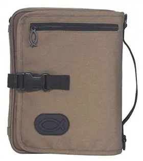 Bct-1030 Dicksons Khaki Brown 8 X 10.75 Inch Reinforced Bible Cover Organizer With Handle Extra