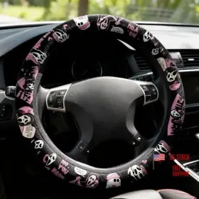 Sd112 Dinsyxu Halloween Ghost Steering Wheel Cover Car Accessories For Men Women With 2 Black