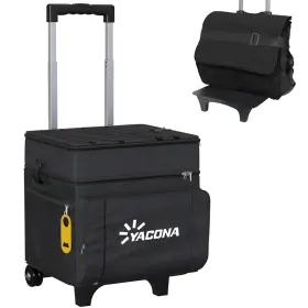 Doerpuz 081904748045 Cooler With Wheels And Handle 50 Can Rolling 15.8 X 13.8 13 Inch Black