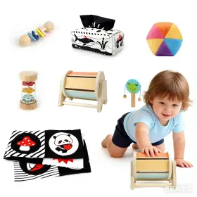 Wjsst-syw012 Dulsaera Montessori Toys 7 In 1 Learning Educational Set Newborn Rainbow Ball B