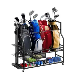 Dwvo 197839776524 Golf Bag Organizer For Garage Storage With Wheels Garag