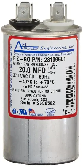 B007r0j8y0 E-z-go Ezgo Powerwise Charger Capacitor 20mfd/370vac - Battery Maintainer