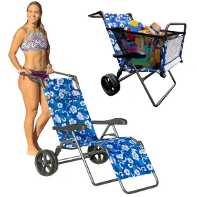 Easygo Products 796520525351 Beach Cart Chair 2 In 1 Turns From To Large Whe