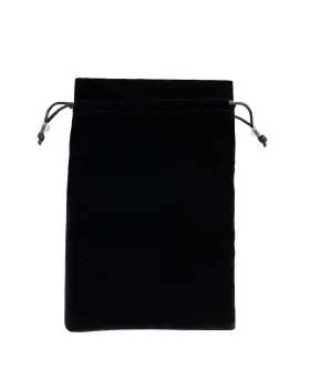Efendiz 787269769595 Drawstring Pouch Black Velvet Bag 6.1x9 Inches With 2 Compartments And Draw
