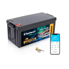 A105 Elefast V36 36v Lithium Battery 105a Lifepo4 Golf Cart Batteries Built-in Bluetooth And 2