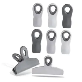 Ypbc806 Enchante Direct Bag Clips - Heavy Duty Chip Clip And Pack Of 8 Large Grey Ombre
