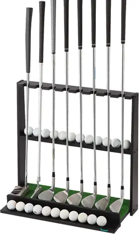 Enigmasoul 854121122994 Wooden Golf Putter Stand Holds 8 Clubs And 22 Balls Space-saving For Home/office