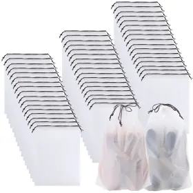 Fyt-0725b Erinnmy 50 Pack Shoe Bags For Travel Portable Bag Large Clear Shoes Pouch