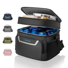 Ef-8008-02 Everfun Small Cooler Lunch Box Mini Leak-proof Soft Double Medium Size Black
