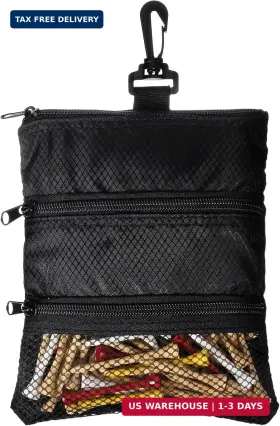 Falzqq 5271skap0725 Golf Tee Bag Pouch Multi Pocket Zipper Holder Accessories Organizer