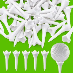 244301-fpus Fampery 50pcs Plastic Golf Tees - 1-1/2 Short Enhanced White