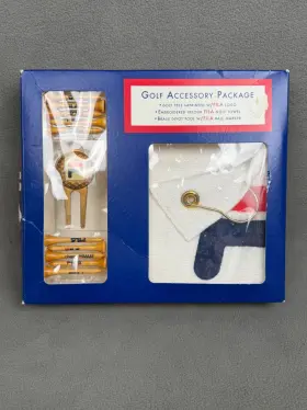 Fila 637736801078 Vtg Golf Accessory Package 1990 Tees Towel And Ball Marker Nib
