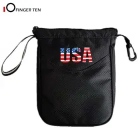 1414001 Finger Ten Golf Pouch Bag Valuables Tee Clip Zipper Hook Style Usa Flag Best Christma 1pack