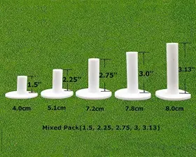 4347370884 Finger Ten Golf Rubber Tees Driving Range White 5 Pack 1.5 2.25 2.75 3 3.13