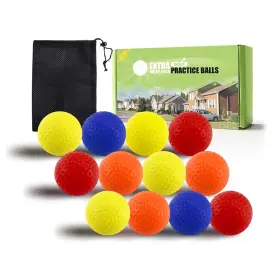 Finger Ten 810154793662 Golf Practice Balls Foam Colored Value 12 24 50 Pack Lightweight