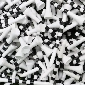 Finger Ten 810154795406 Golf Tees Wood 3 1/4 2 3/4 Inch 50 Pack White&black