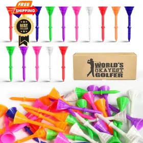 Finger Ten 810154797523 Golf Tees Plastic 3 1/4 Inch Unbreakable 50 Pack Mixed Color