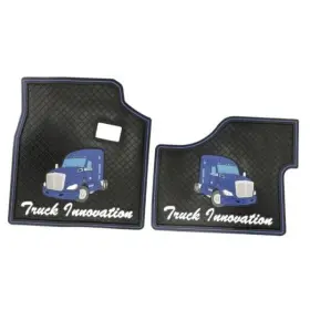 Ft609 Fit Vehicle Parts Inc. Fv Kw T680 T880 Floor Mat Set Rubber Black And Blue Fits With Cargo Liner 2014