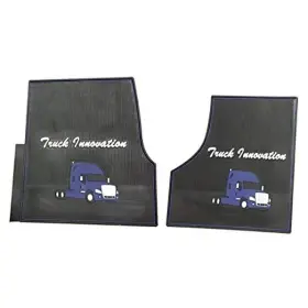 Ft617 Fit Vehicle Parts Inc. Freightliner Cascadia Rubber Front Floor Mats Set Black And Blue