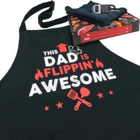 Fixgrub 860000551779 Dad Apron With 3 Pockets Bottle Opener Towel And Gift Box Ideal Birthday
