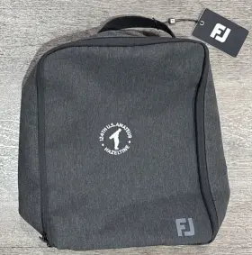 Footjoy 084984866388 Nylon Golf Shoe Bag Hazeltine Zipper Dark Gray Charcoal Color Fj New