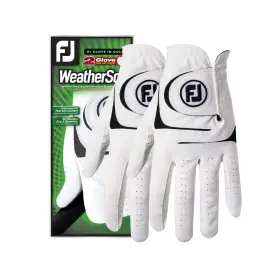 66157-m Footjoy Mens Weathersof 2-pack Prior Generation Golf Glove White Medium