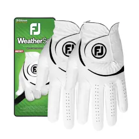 66174-ml Footjoy Mens Weathersof 2-pack Golf Glove White Medium/large Worn On Left Hand