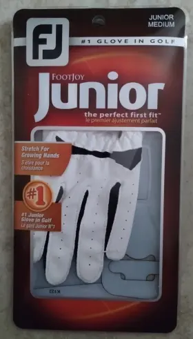 Footjoy 667974338395 Unisex Junior Golf Perfect Fit Lefthanded Glove White Size Medium New