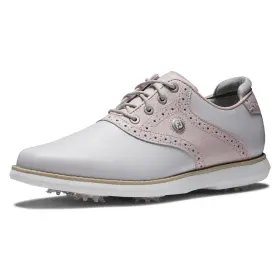 97920-m085 Footjoy Womens Traditions Previous Season Style Golf Shoe 8.5 Light Grey/pink