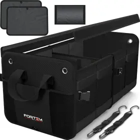 Fortem 819853026385 Trunk Organizer For Suv Car And Standard 50l Black