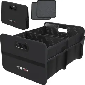 Fortem 819853026873 Car Trunk Organizer Collapsible Two Compartment Foldable S