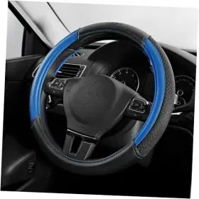 Sk03c029-blue Fremont Auto Air-cooled Steering Wheel Cover Air Cool Mesh Leather Car Blue