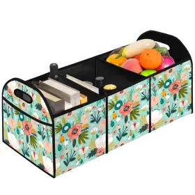 Frezora 650283035109 Flower Car Trunk Organizer Storage Box Collapsible One Size