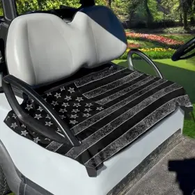 Fui-cq0003cz47-22 Fuialdolg Golf Cart Seat Cover Stay Cool Blanket 50 X 30.9 Inches Gray American Flag