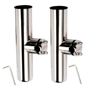 Fn7744s2t Futurup 2pcs Stainless Tournament Style Clamp On Fishing Rod Holder For Rails 7/8 Inch To