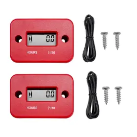 Gasedin-1710ih Gasedin 2 Pcs Inductive Hour Meter Waterproof 3v Vehicle Red