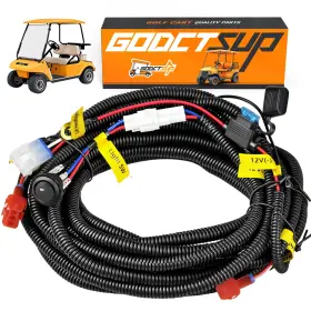 Godctsup 789563429106 Upgrade Golf Cart Light Wire Harness For Club Car Ds&ezgo Txt Black
