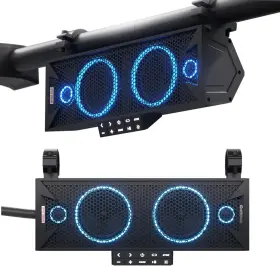 Wing-v40 Gohawk 300w 2-speaker 15 Inch Utv Sound Bar Bluetooth Rgb Lights Fits 1.5 2.25 Roll Cages