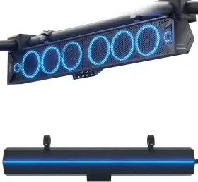 Wing-v80 Gohawk 600w 8-speaker 34 Inch Utv Sound Bar Bluetooth Rgb Lights Fits 1.5 2.25 Roll Cages