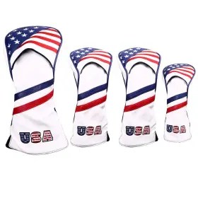 Golf Builder 738426702276 4pcs/set 1 3 5 Ut Head Covers Usa Stars And Stripes Driver Fairway Wood