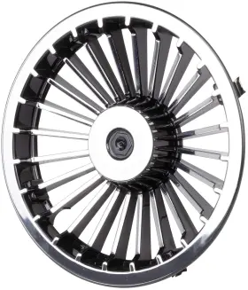 Cap-0002 Golf Cart King 8 Inch Turbine Wheel Covers Hub Caps Set Of 4 - Black/silver