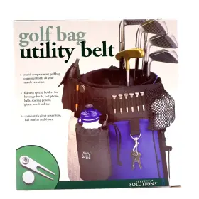 Golf Gadgets 021276223825 Bag Utility Belt With Tees Divot Repair Tool Ball Marker Cell Pocket